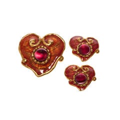 Christian Lacroix Earrings & Matching Pendant/Brooch 5