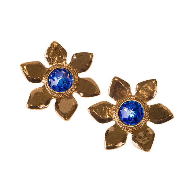 Large 'Flower-head' earrings by Yves Saint Laurent