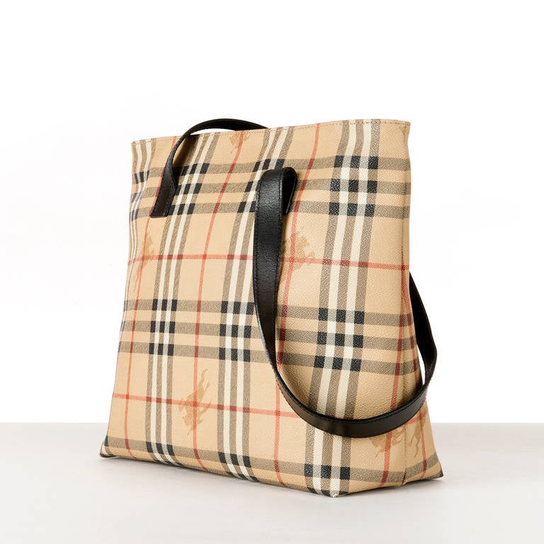 A Classic Check Tote Bag by Burberry of London In Excellent Condition In By Appointment Only, GB