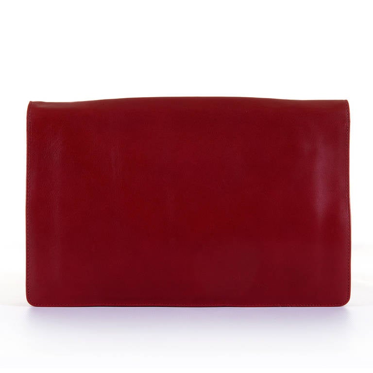A WOW Valentino Clutch in Red Lambskin at 1stdibs