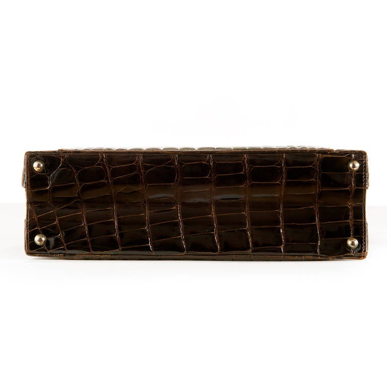Women's A Rare Chocolate Brown 'Porosus' Crocodile Handbag by Asprey, London