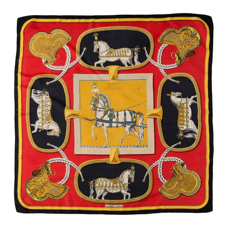 'Grand Apparat'  Equestrian - Hermes Silk Scarf