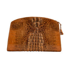 A Rare Vintage, Art Deco Period,  Crocodile Clutch Bag