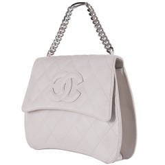 Super Chanel 25cm, Quilted Calfskin Flap Bag in Beige with Palladium Hardware