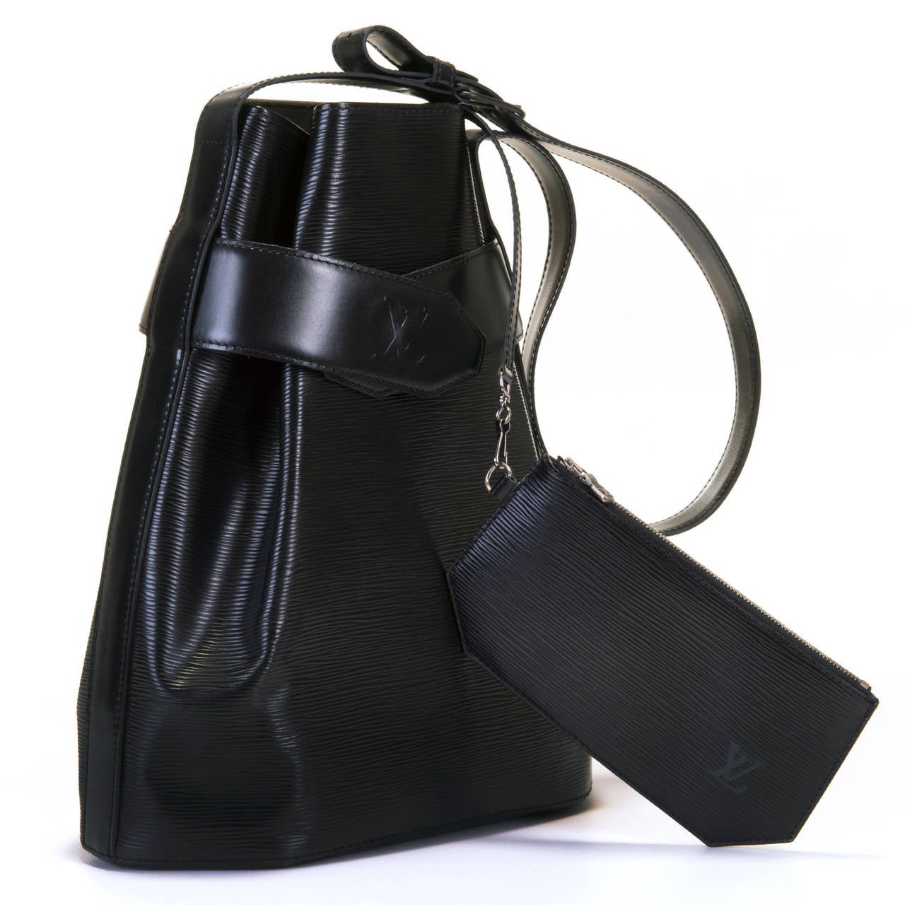 Louis Vuitton Black Epi Leather Shoulder or Crossbody, Rucksack Bag, inc. Purse 1