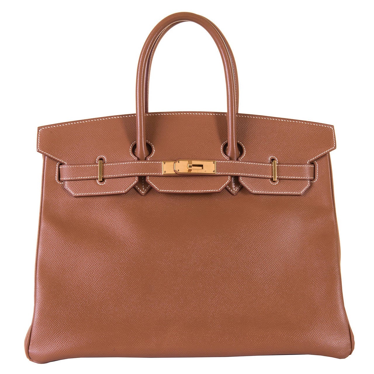 TRES CHIC!  Hermes 35cm Birkin Bag in 'Sable' Epsom Leather with Gold Hardware