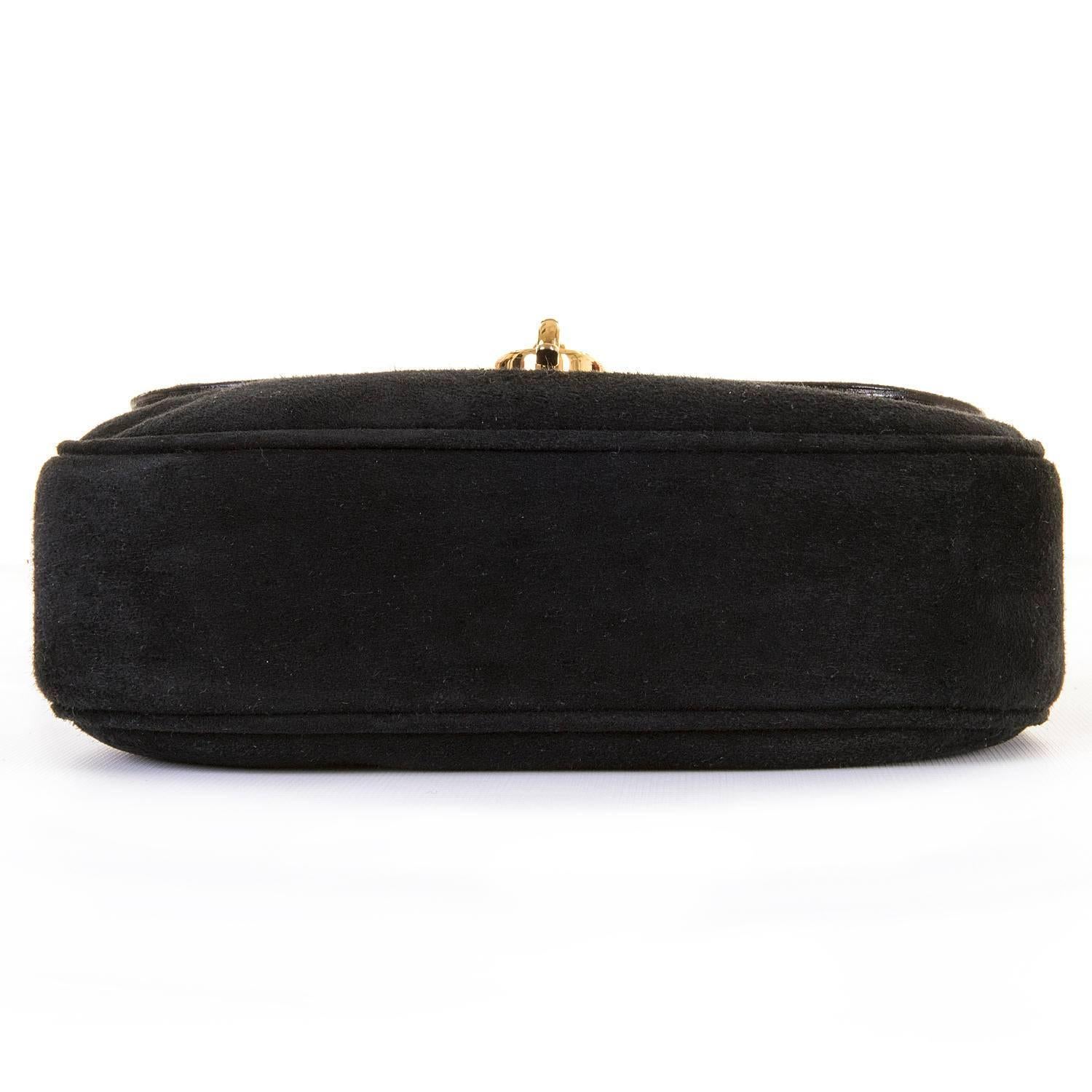 WOW Celine of Paris Black Suede Shoulder or Clutch Bag In Excellent Condition For Sale In By Appointment Only, GB