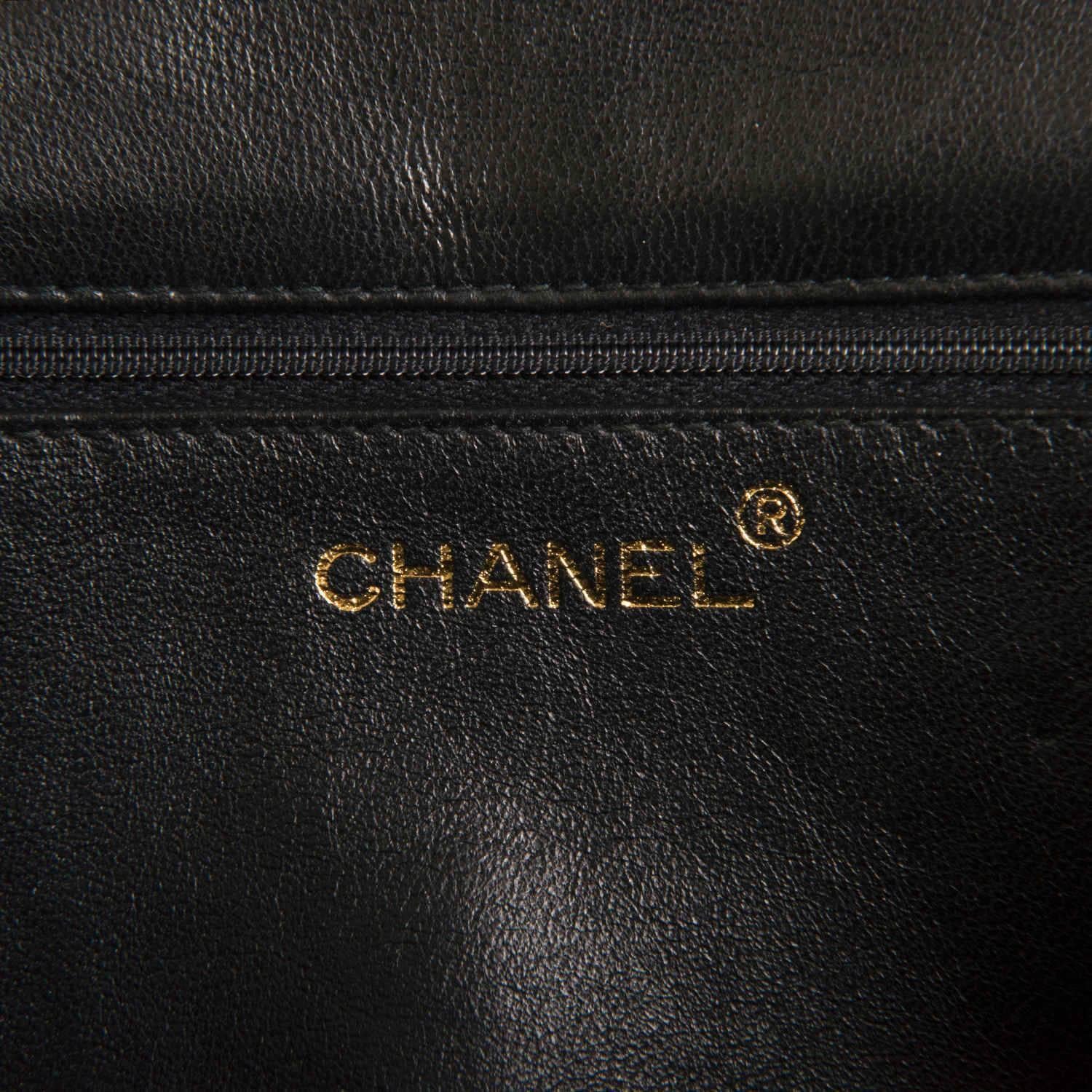 RARE Chanel 23cm Black Quilted Lambskin 'Pompom' Flap Bag with Gold Hardware 1