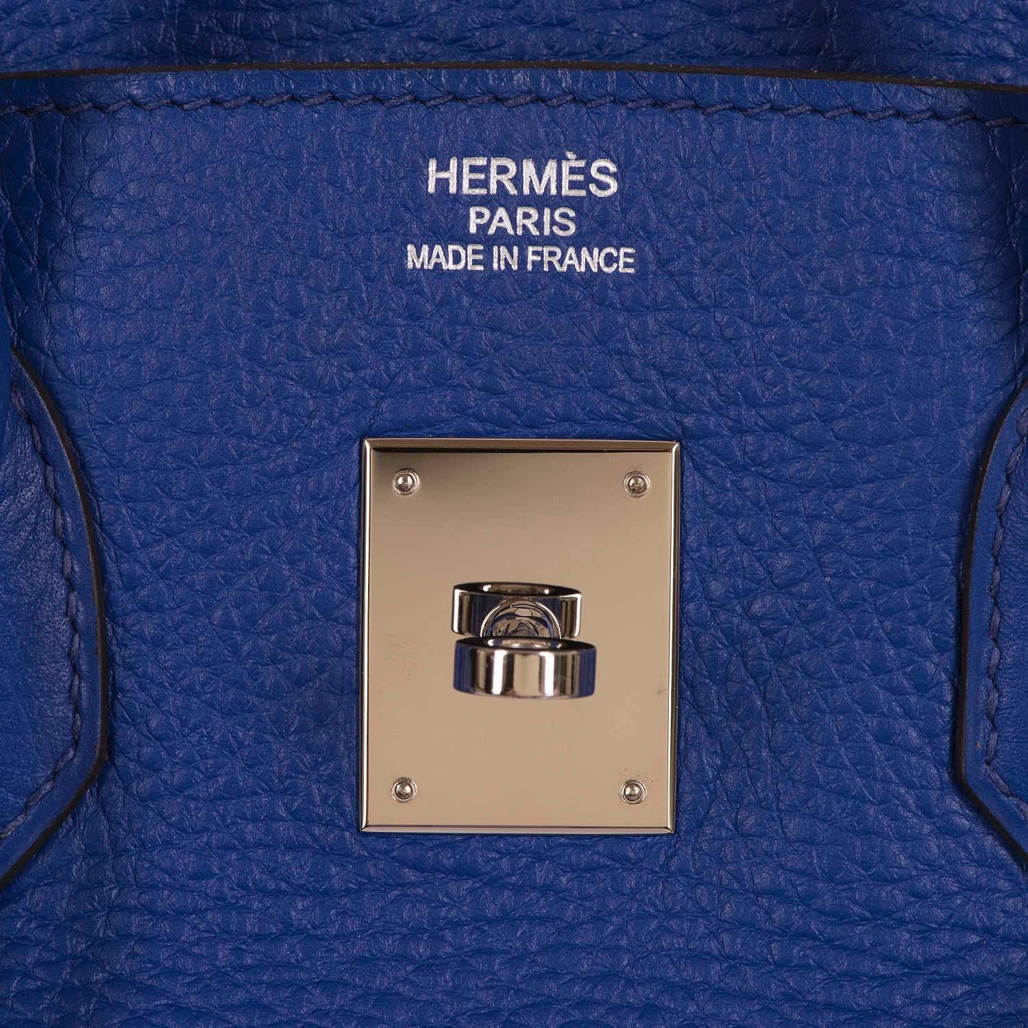 PRISTINE Hermes 35cm 'Bleu Electrique' Togo Birkin Bag with Palladium Hardware 1