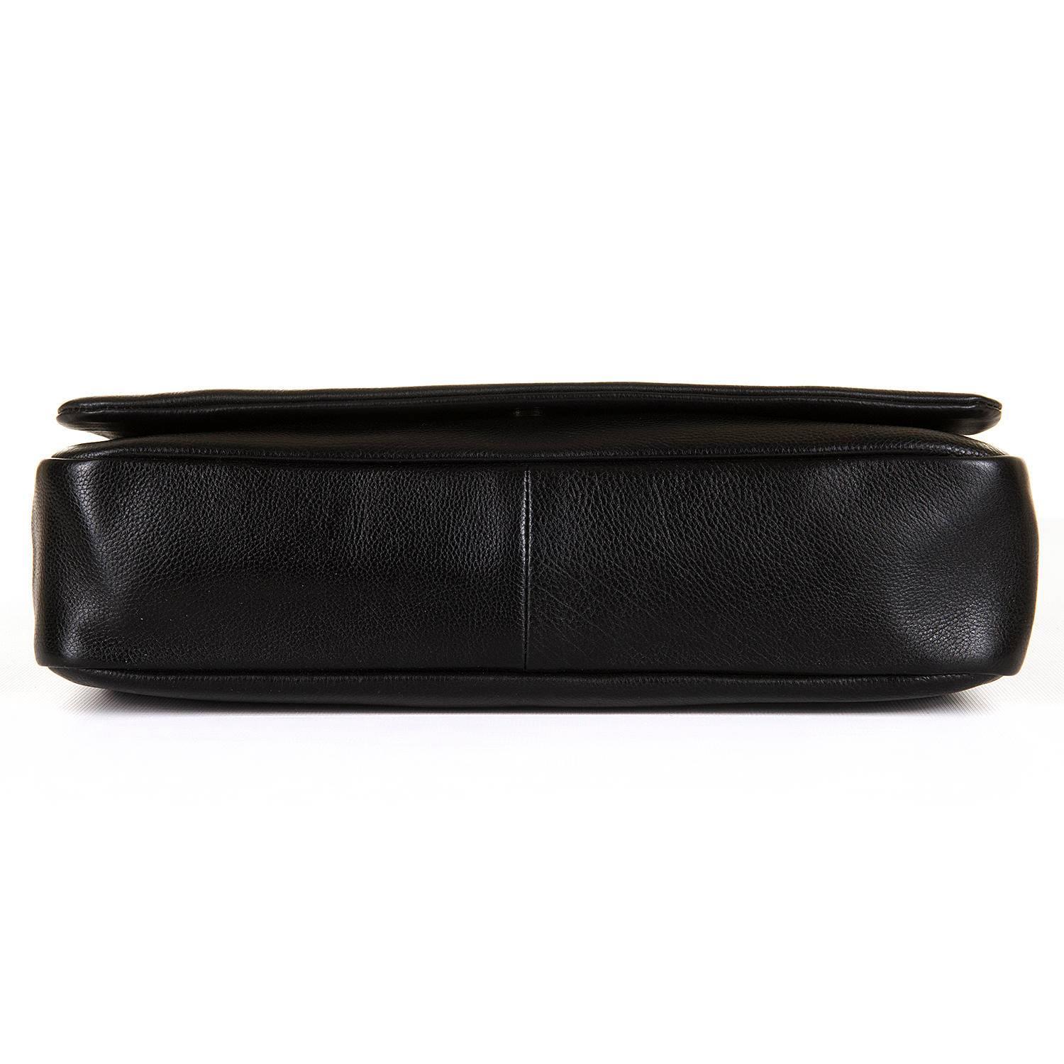 Unusual Chanel Jumbo Black Leather 'Mosaic' Shoulder Bag 1