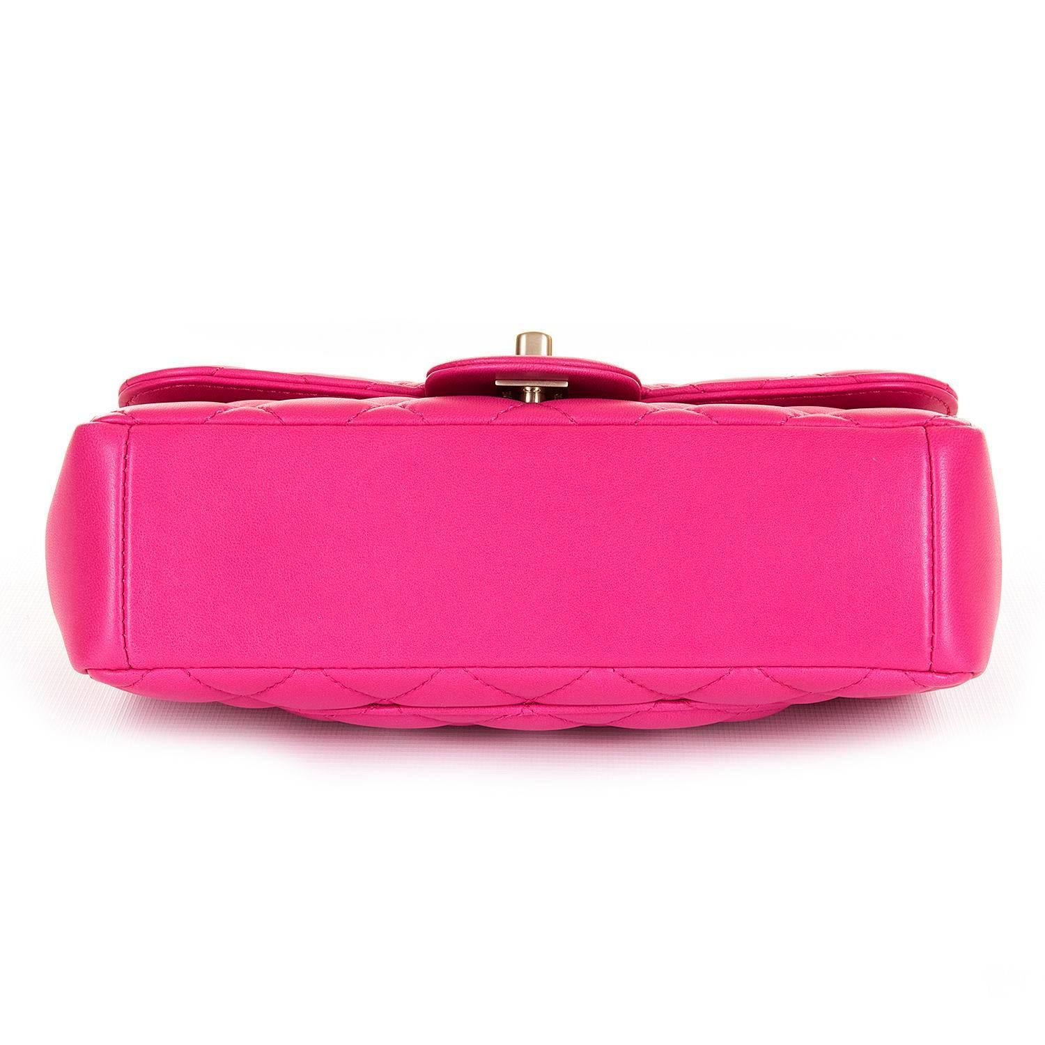 Pristine Chanel Lipstick Pink 'Chic Quilt' Shoulder Bag with Satin Gold Hardware 1