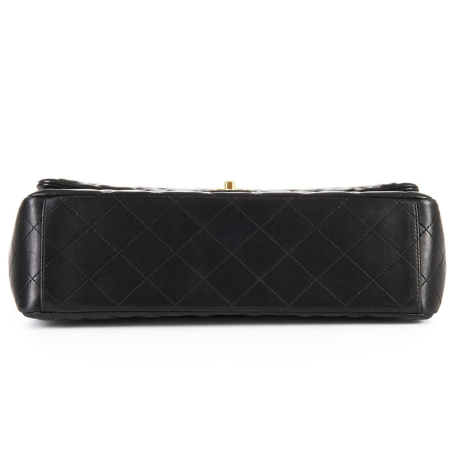 WOW Chanel Black Maxi Double Flap Quilted Bag with Gold hardware In Excellent Condition For Sale In By Appointment Only, GB
