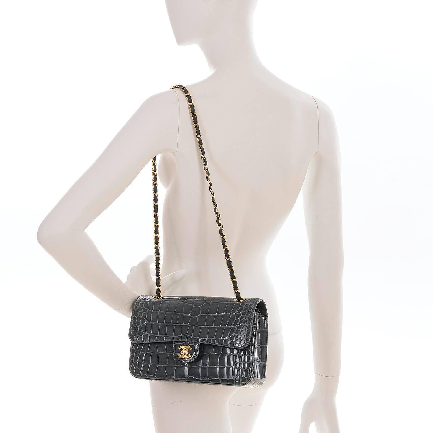 Women's SO SO RARE Pristine Chanel Alligator Medium Double-flap 'Sac Timeless' With GHW 