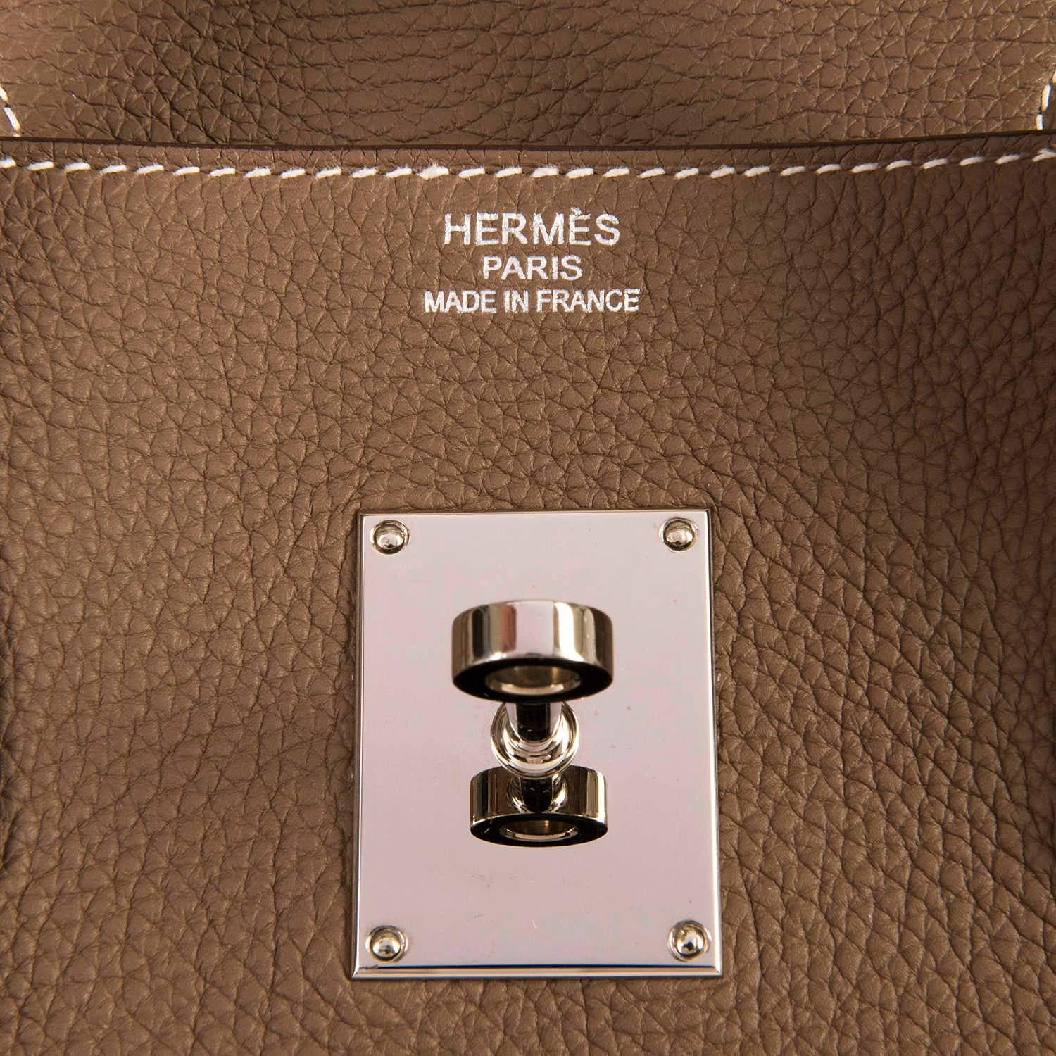 WOW Hermes 42cm JPG Birkin Bag in Etoupe Togo with Palladium Hardware In Excellent Condition For Sale In By Appointment Only, GB