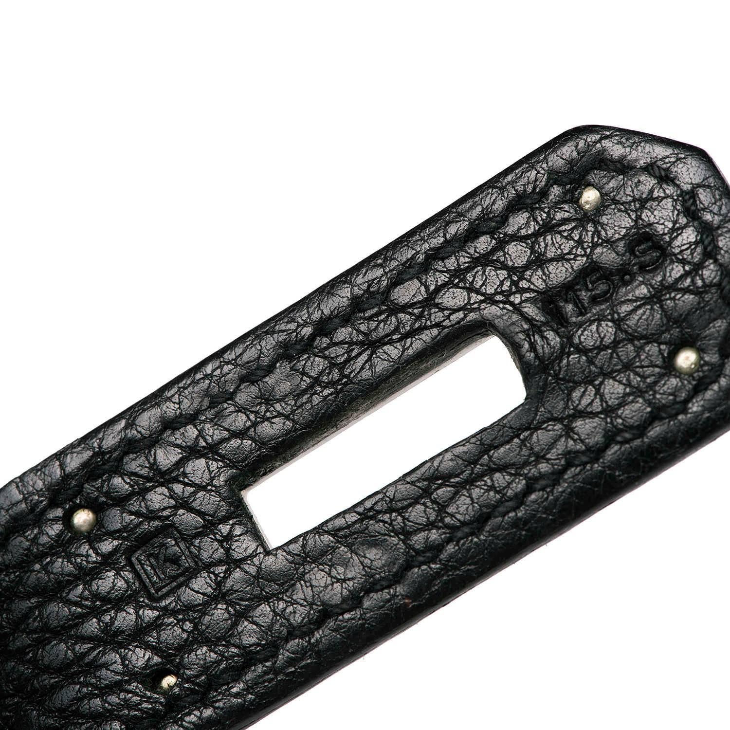 So So Rare Hermes 40cm Black on Black kelly 'Lakis' Bag with Palladium Hardware For Sale 3
