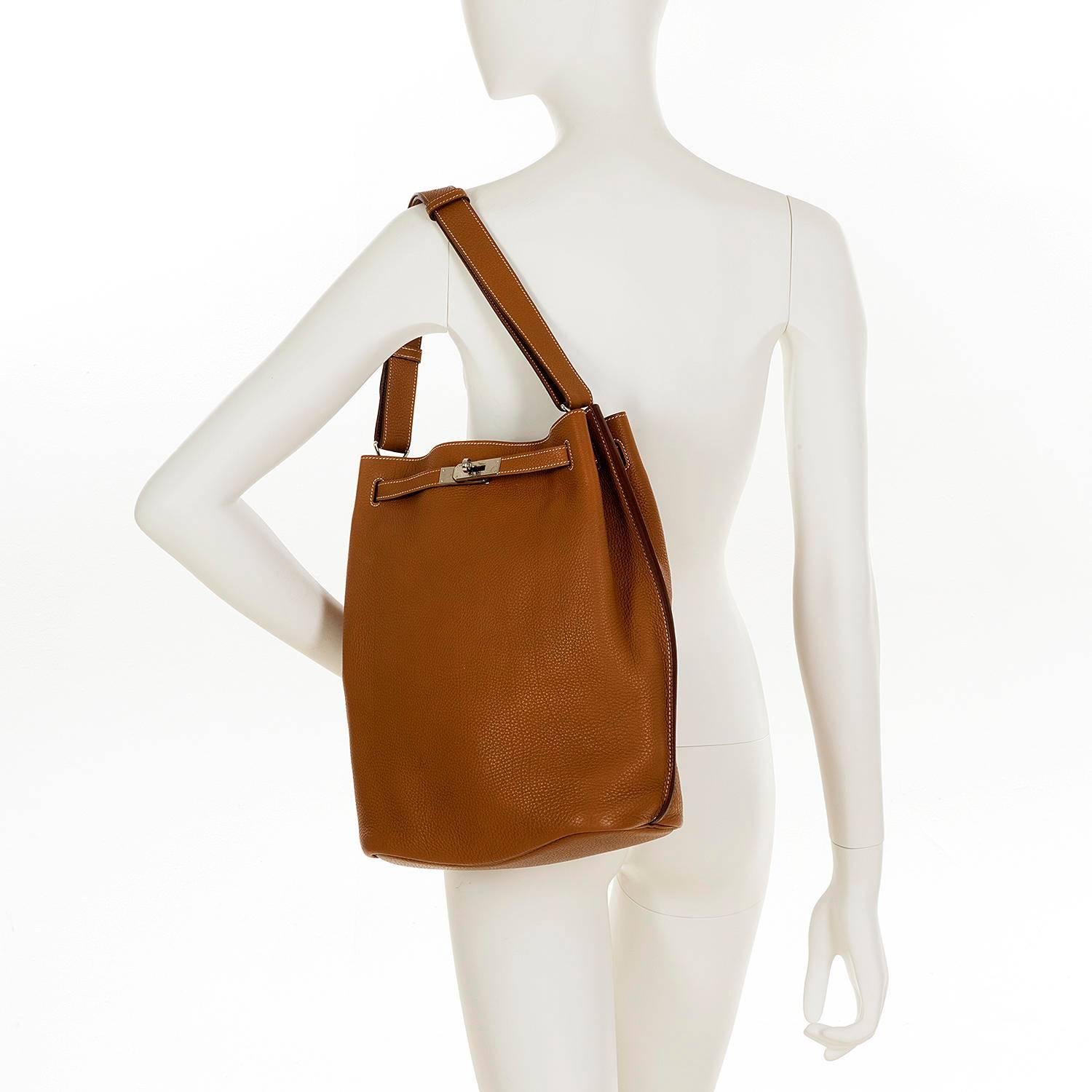 WOW Pristine Hermes 26cm 'So Kelly' Sable Togo Leather Bag / Palladium Hardware For Sale 1