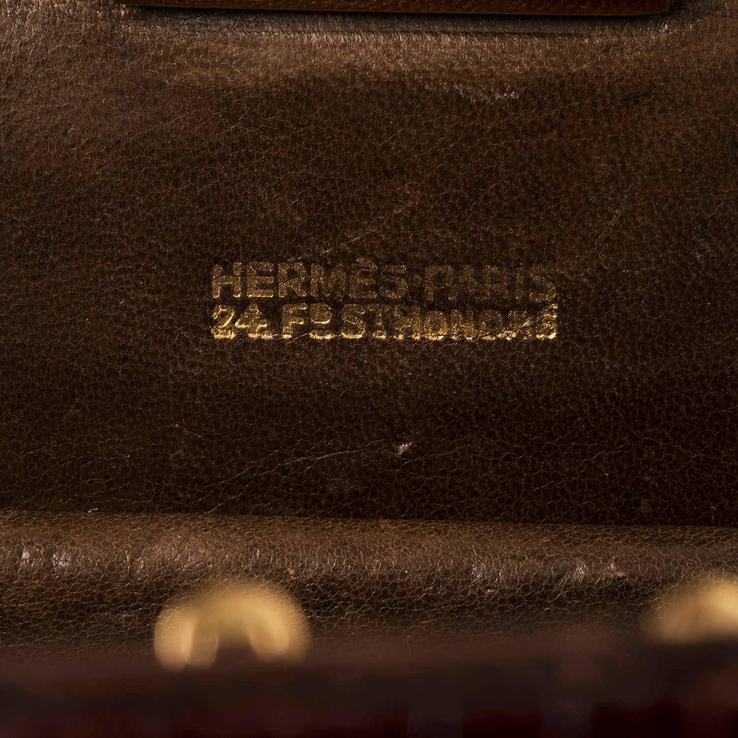 So So Rare Vintage Hermes 30cm Cognac 'Sac Pullman' Shiny Crocodile Handbag  In Excellent Condition In By Appointment Only, GB