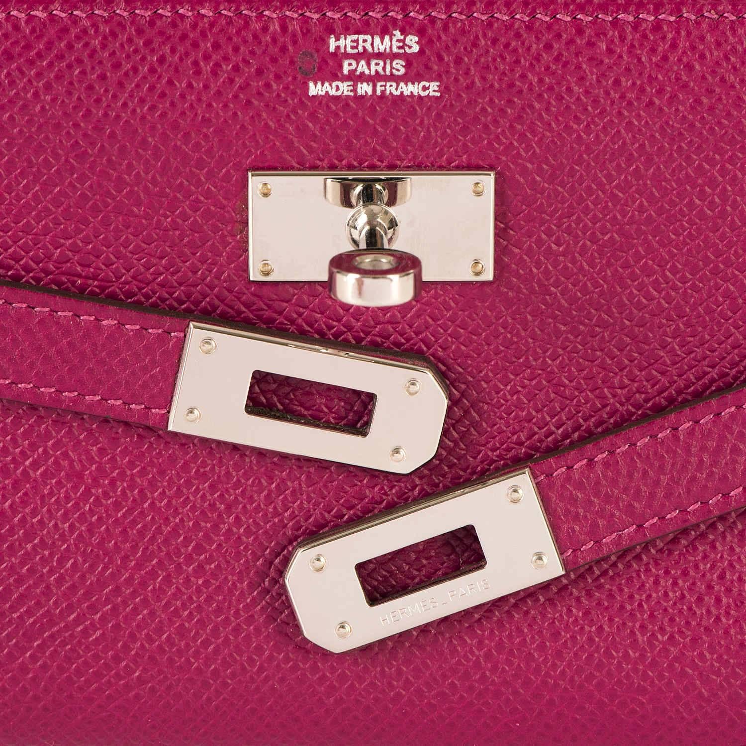 So Rare Hermes Special Order Pristine Kelly 'Tosca' Epsom Leather Wallet  For Sale 1