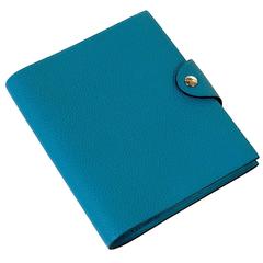 BON NOEL! Hermes 'Ulysse' MM Turquoise Porte Agenda in Togo Leather, New Insert