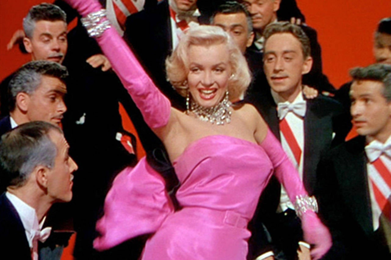 Travilla Gentlemen Prefer Blondes Sculpted Silk Gown 1953 In Excellent Condition In Phoenix, AZ