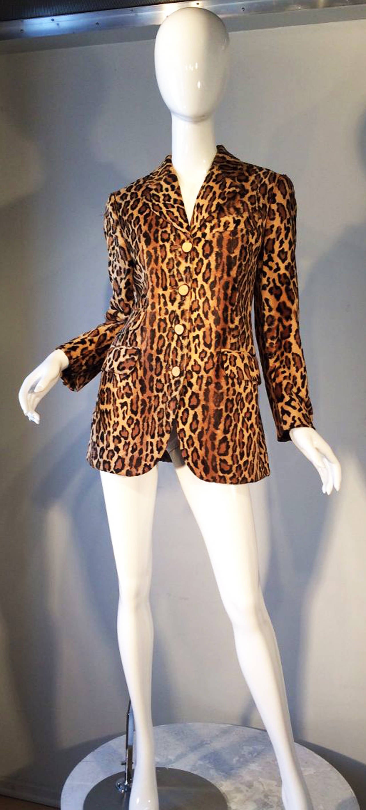 Moschino Faux Leopard Fur Jacket 1980s at 1stDibs