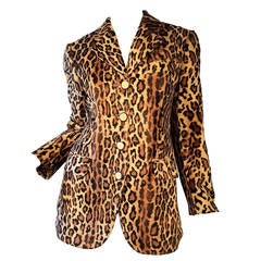 Vintage Moschino Faux Leopard Fur Jacket 1980s