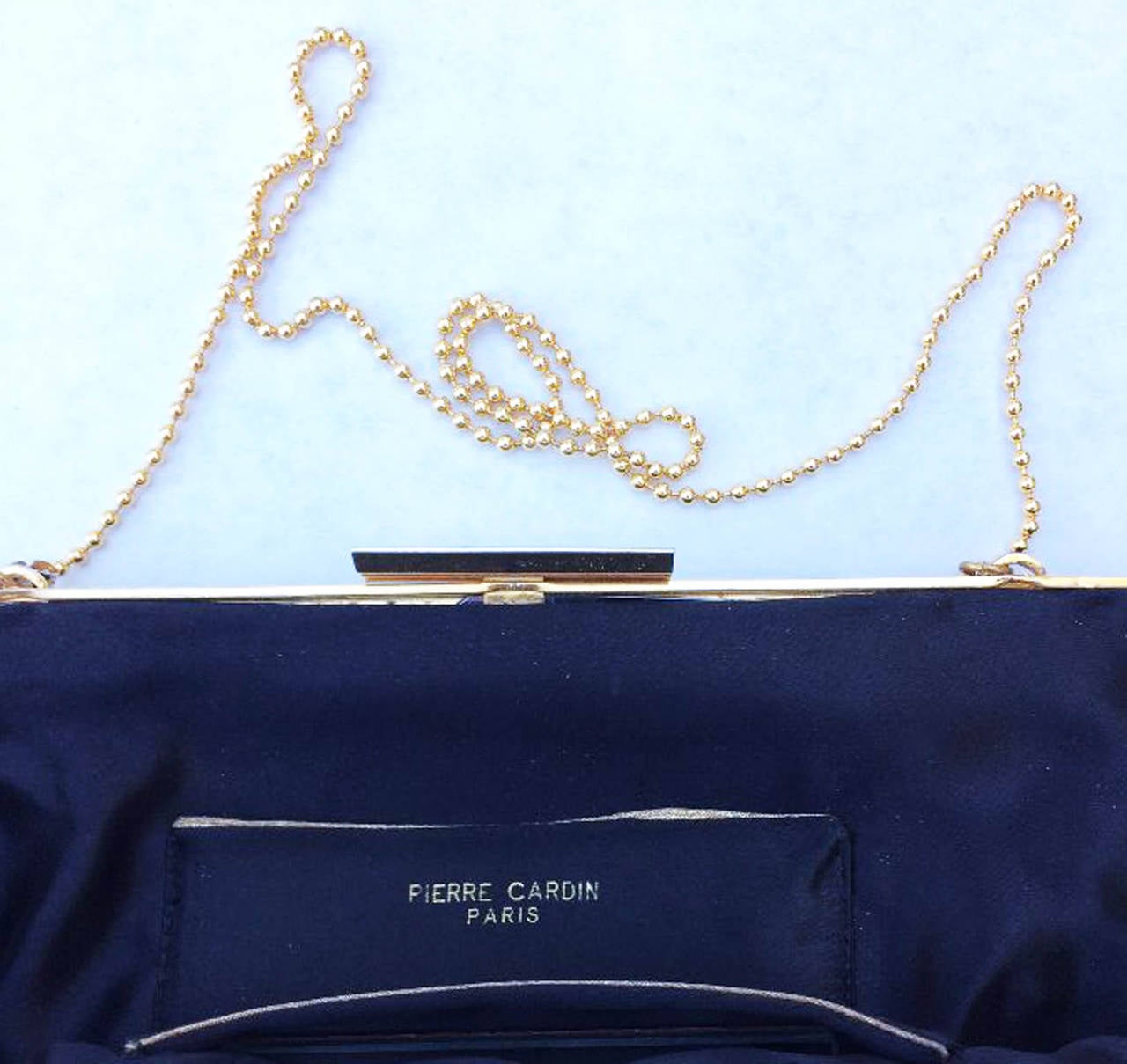 Black Pierre Cardin Couture Clutch Handbag 1960s