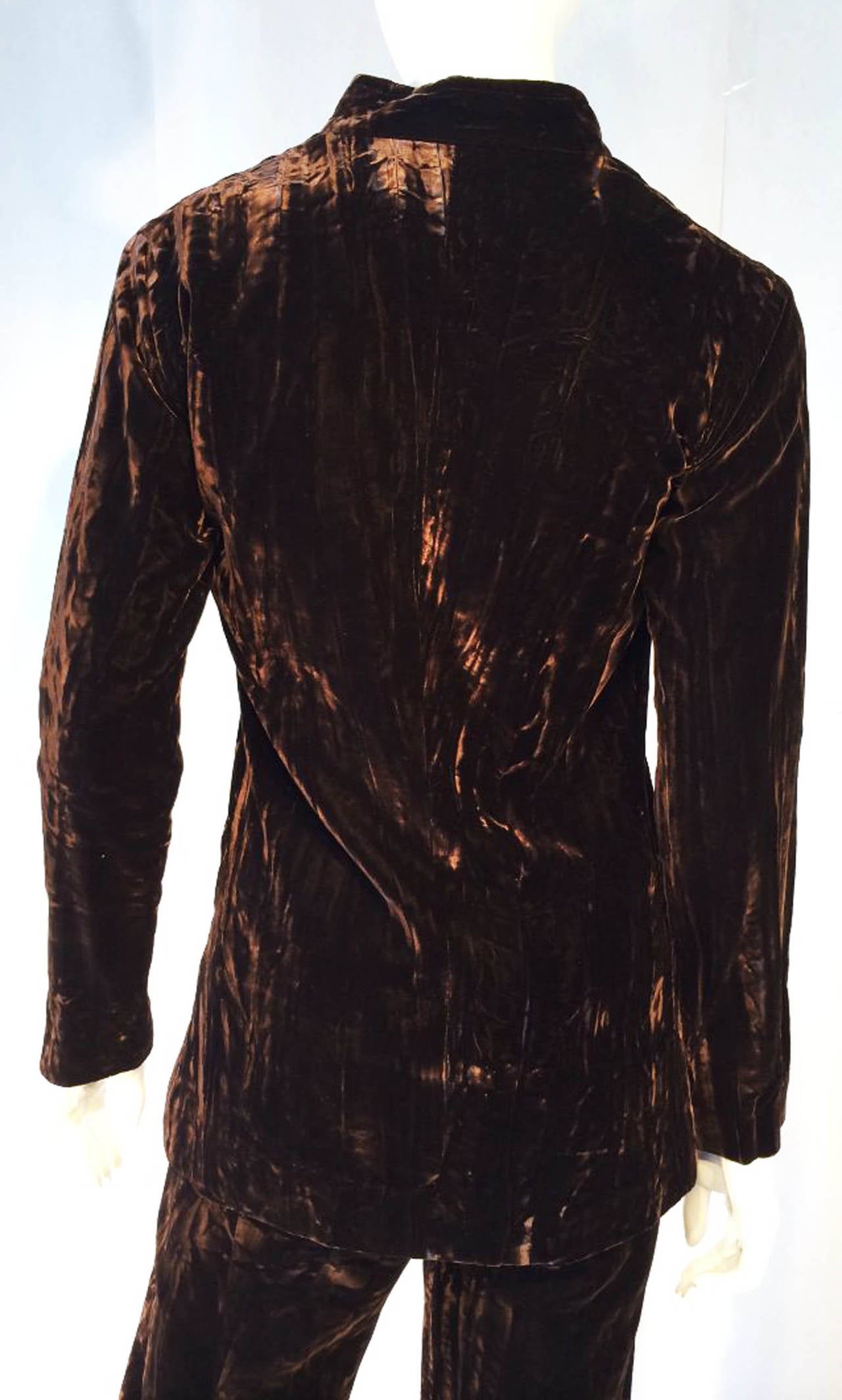 Astrid Wyman's Yves Saint Laurent Crushed Velvet Trouser Suit 1969 2