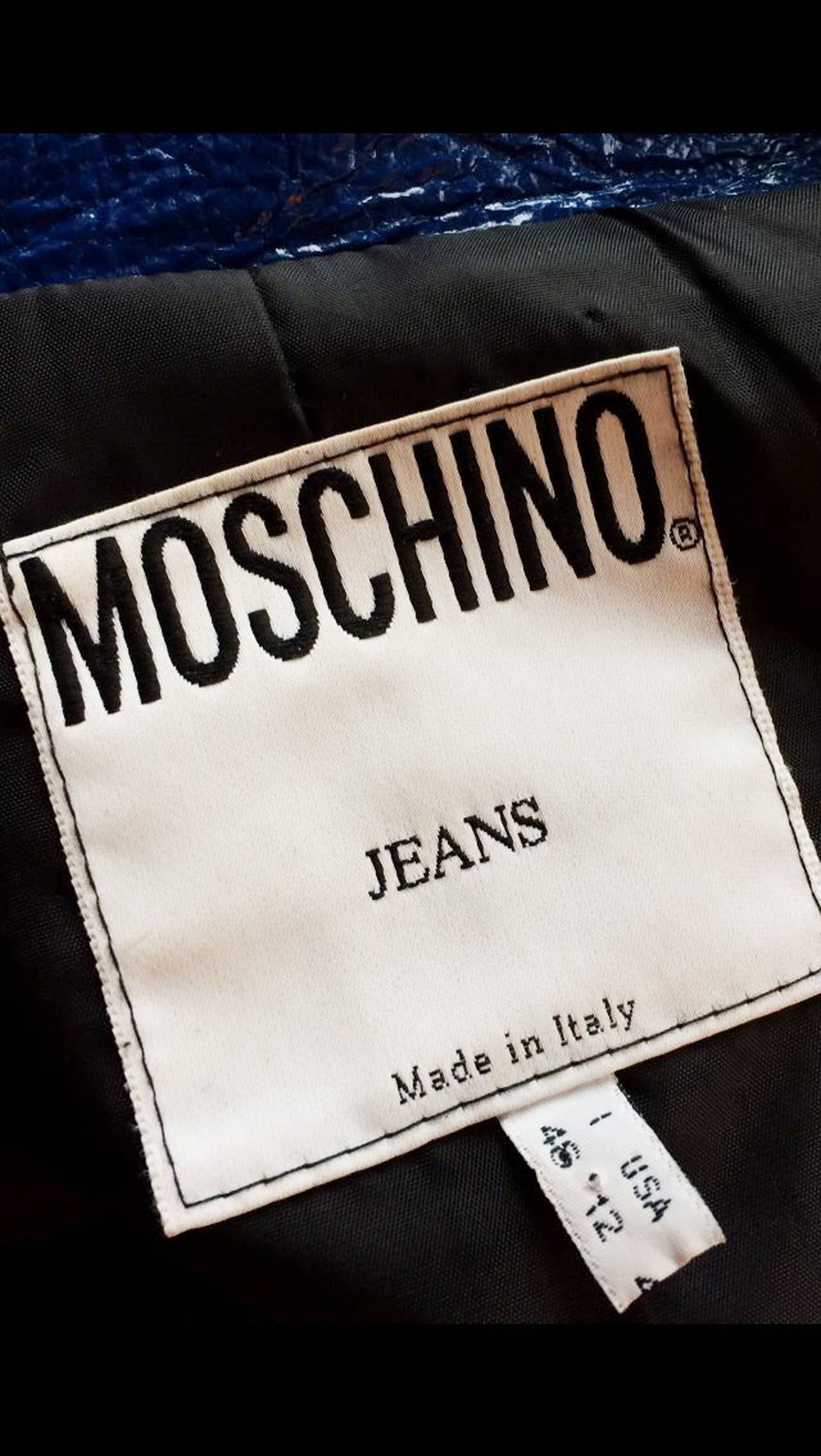 Moschino Vinyl Motorcycle Jacket 1980s 1