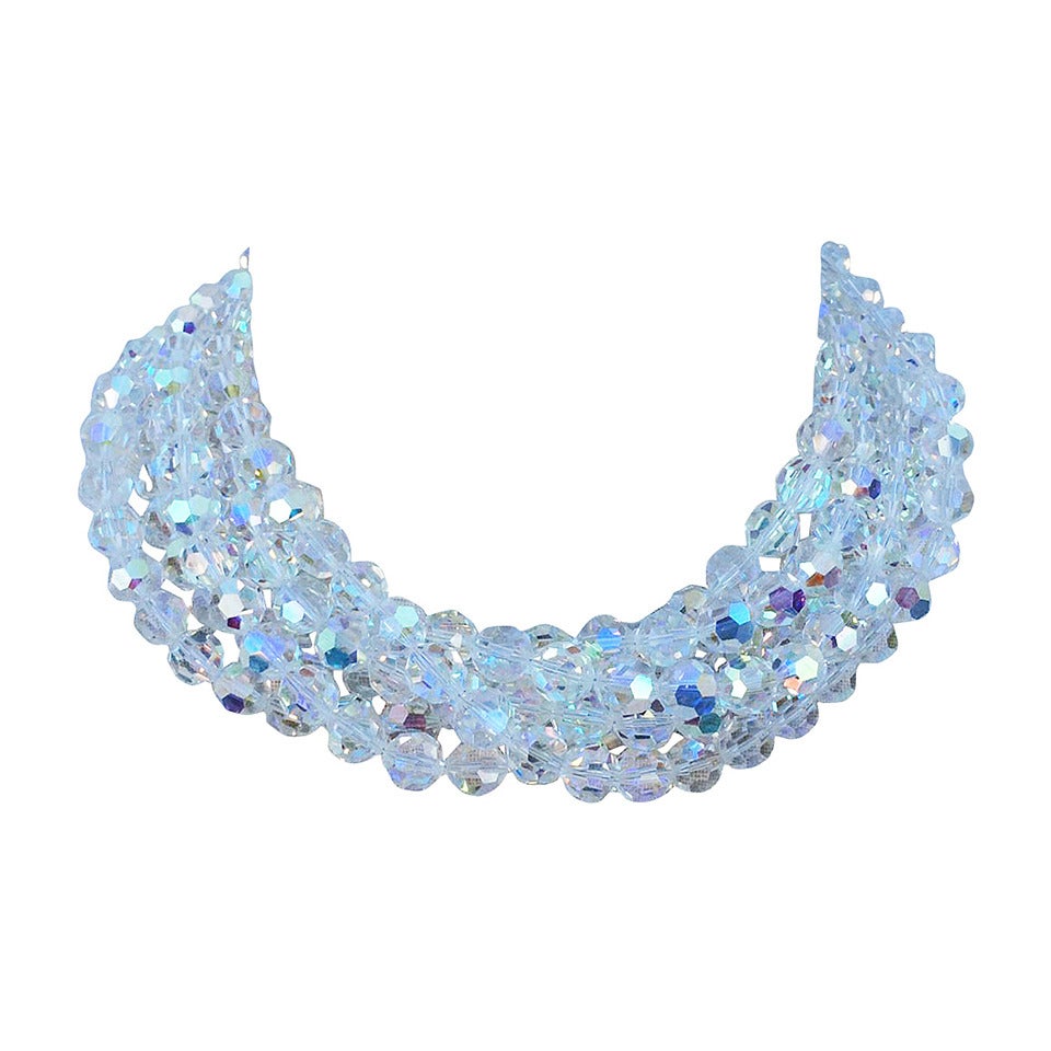 Chanel Crystal Torsade Necklace 1989 For Sale