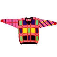 Vintage Gents Gianni Versace Color Block Sweater 1980s