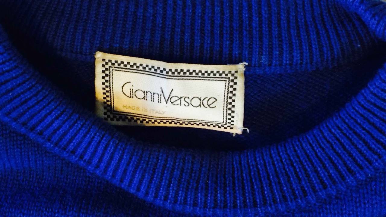 Gents Gianni Versace Color Block Sweater 1980s at 1stDibs