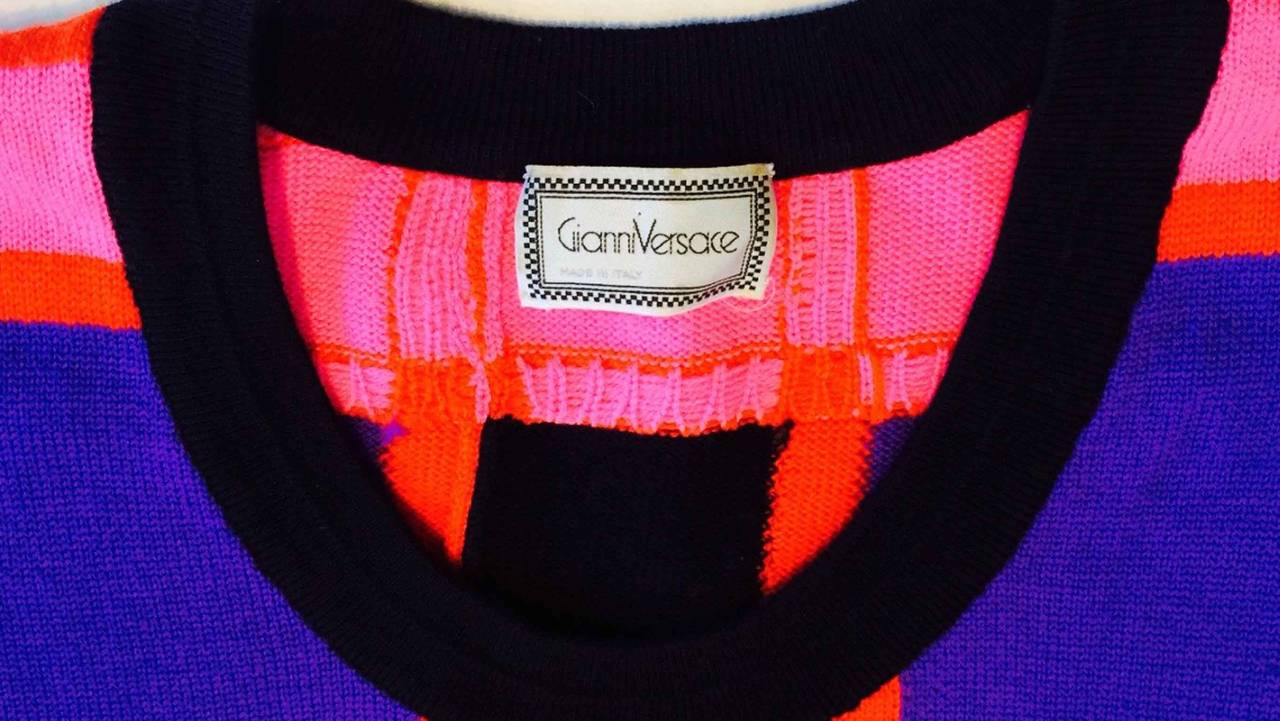 Gents Gianni Versace Color Block Sweater 1980s In New Condition In Phoenix, AZ