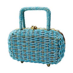 Retro Walborg Beaded Basket Evening Bag 1960s