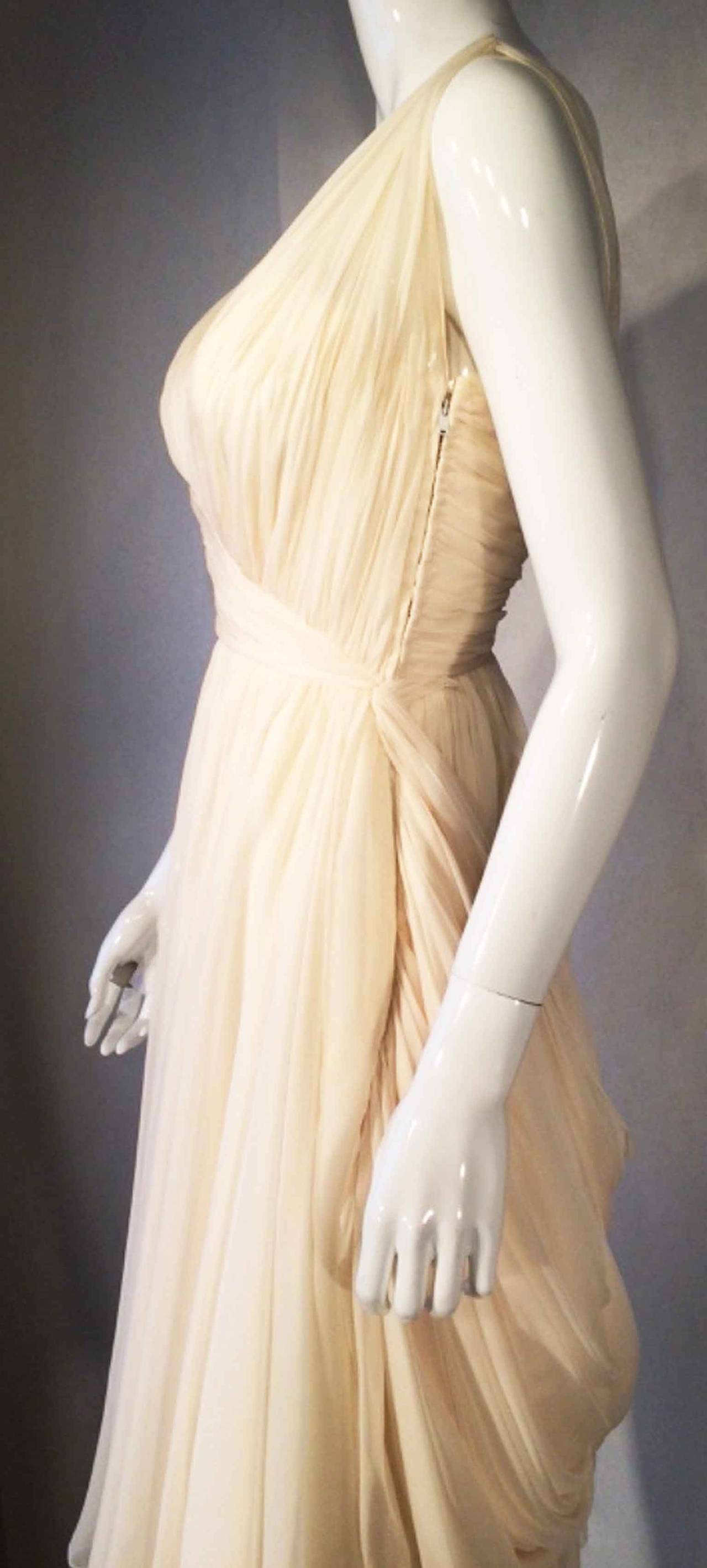 Beige Jean Desses Haute Couture Cocktail Dress 1950s