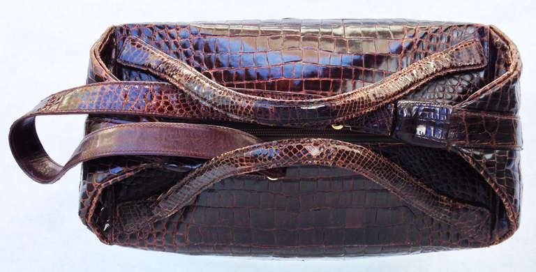 Lancel Porosus Crocodile Travel Bag Couture 1974 In Good Condition In Phoenix, AZ