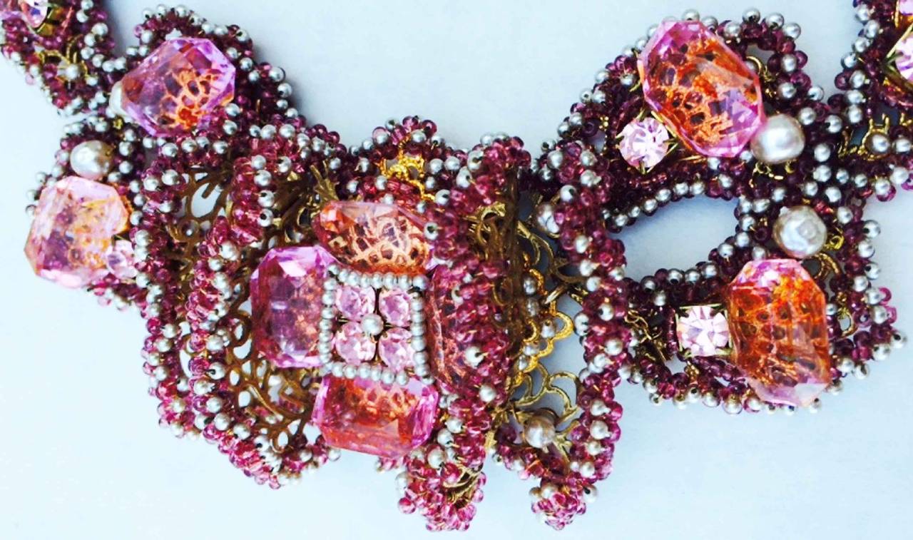 William de Lillo Couture Crystal Collar 1994 In New Condition In Phoenix, AZ