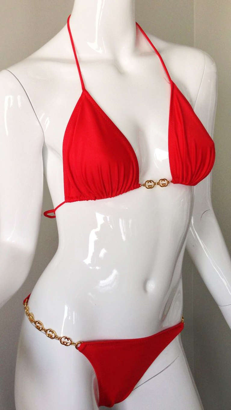 gucci red bikini