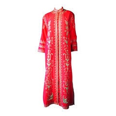 Ethnic Silver Embroidered Caftan 1960s