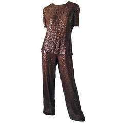 Bill Blass Sequin Evening Pajamas 1970s