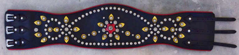 customized leather harley davidson studded belt