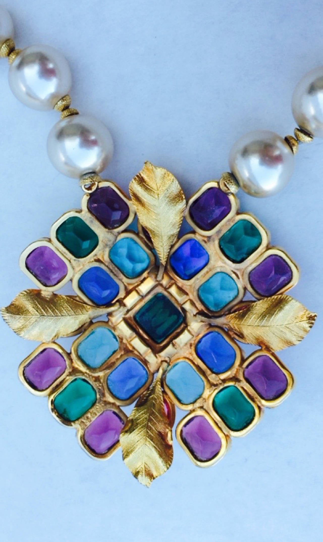 William de Lillo Poured Glass Pendant Necklace 1971 In New Condition In Phoenix, AZ