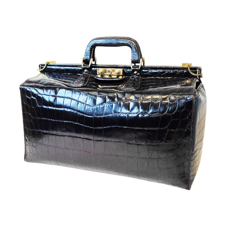 Bijan Couture Porosus Crocodile Travel Case 1988