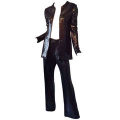 Iconic Halston "Liza" Sequin Trouser Suit 1970s