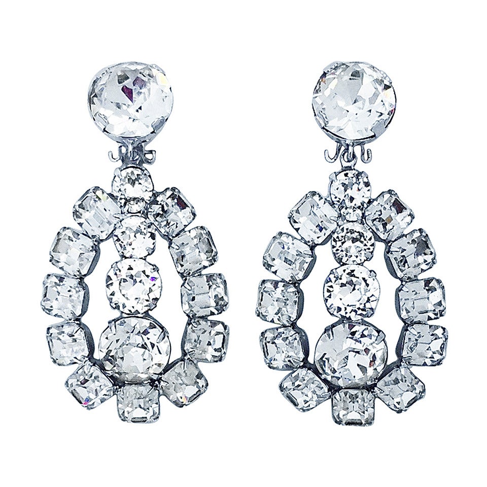 Stunning Eisenberg Crystal Ear Drops ca.1950