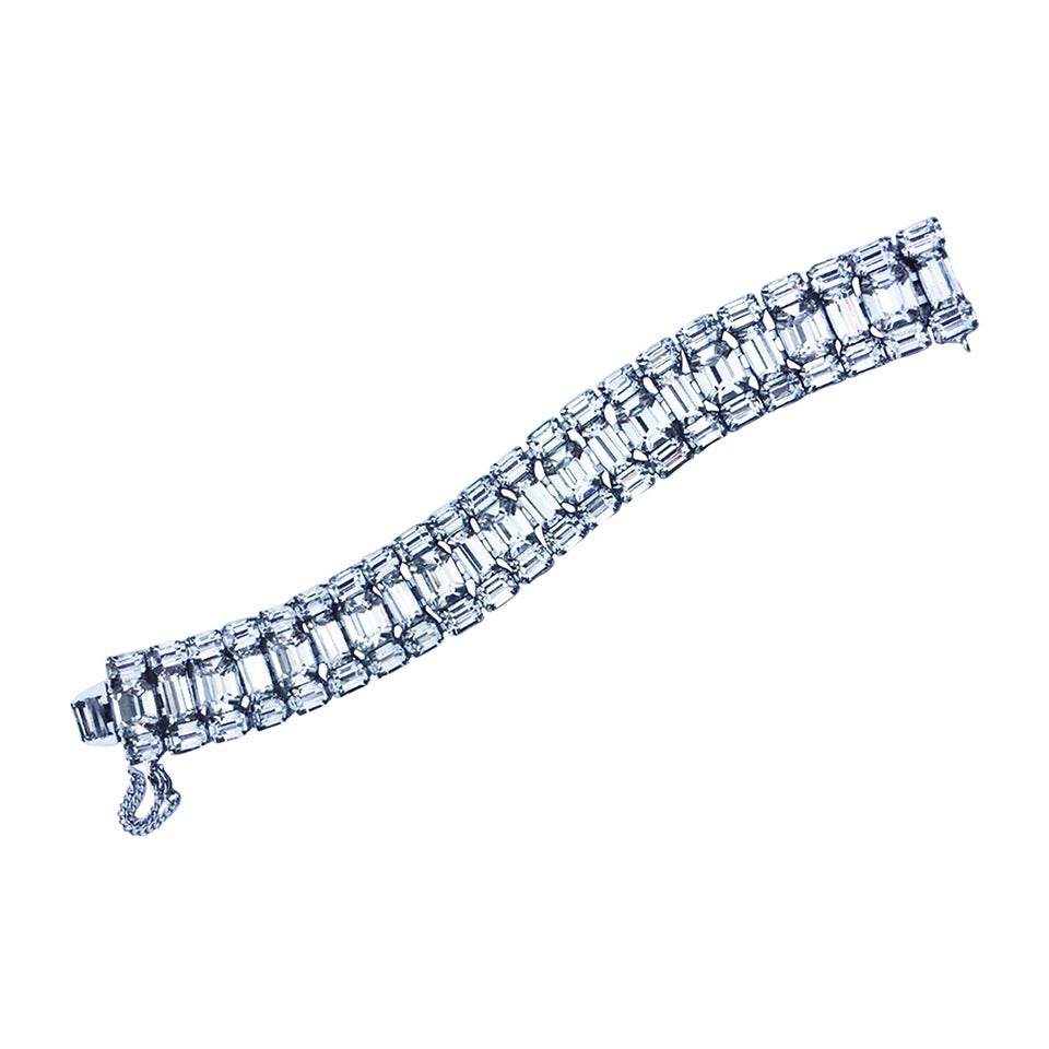 Stunning Eisenberg Crystal Link Bracelet ca.1950 at 1stDibs