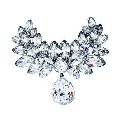 Retro Stunning Eisenberg Crystal Pendant Brooch ca.1950