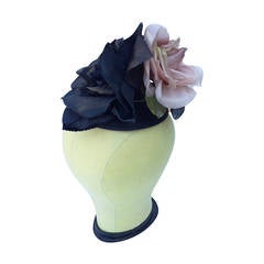 Don Marshall Silk Floral Fascinator Hat 1950s