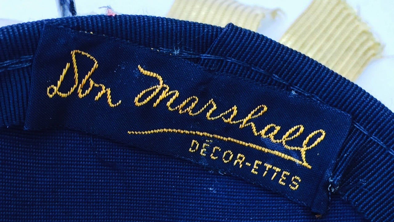 Women's Don Marshall Silk Floral Fascinator Hat 1950s