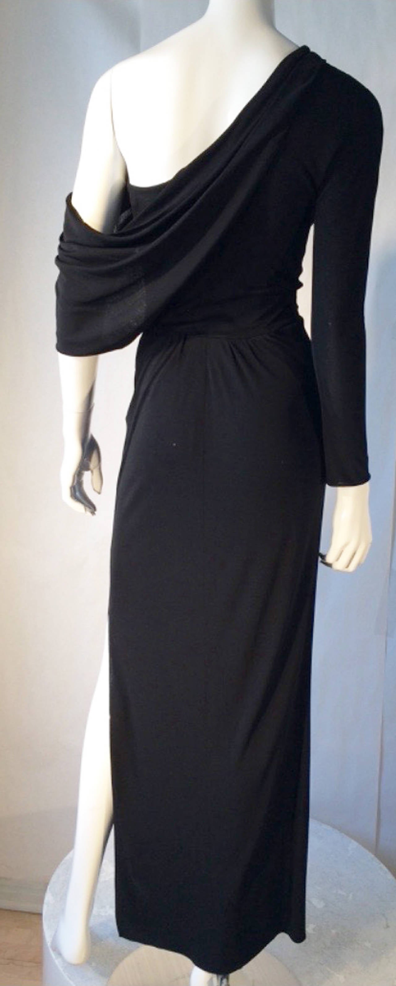 Exquisite John Anthony Couture Jersey Gown 1970s In Excellent Condition In Phoenix, AZ